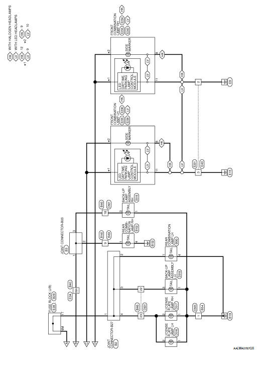 Nissan Rogue Service Manual: Wiring diagram - Halogen headlamp